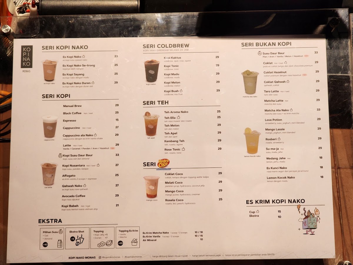 Kopi Nako Monas Menu - Image 1